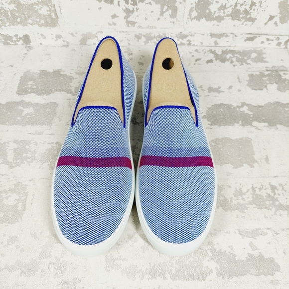 New Rothy’s Original Blue Knit Round Toe Slip On Reflector Sneaker E705 - Picture 5 of 9